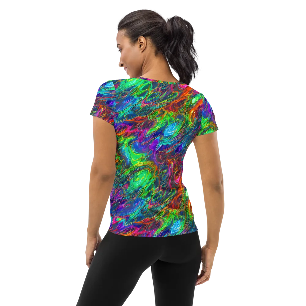Rainbow Rebellion on Women's Athletic T-Shirt — Back