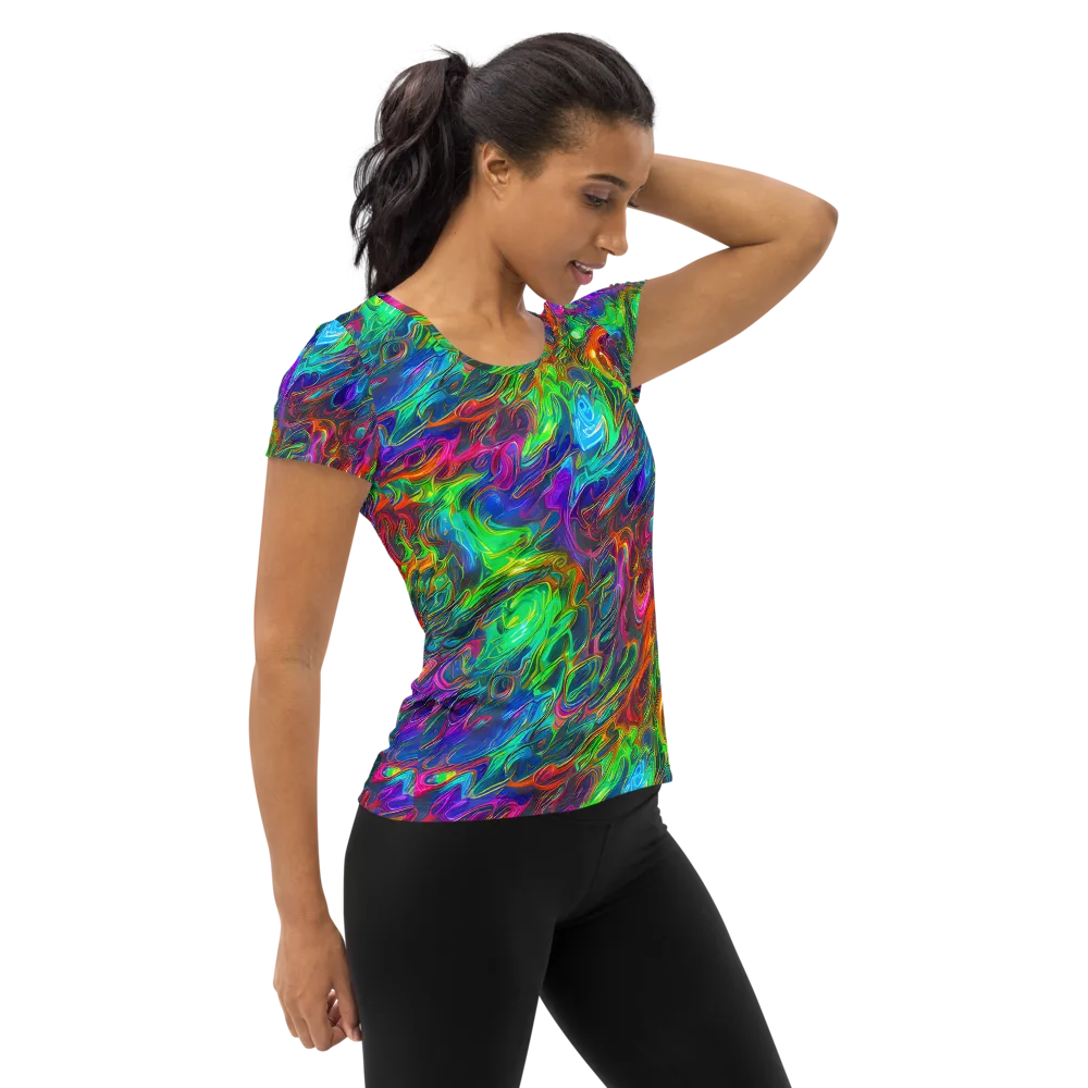 Rainbow Rebellion on Women's Athletic T-Shirt — Right