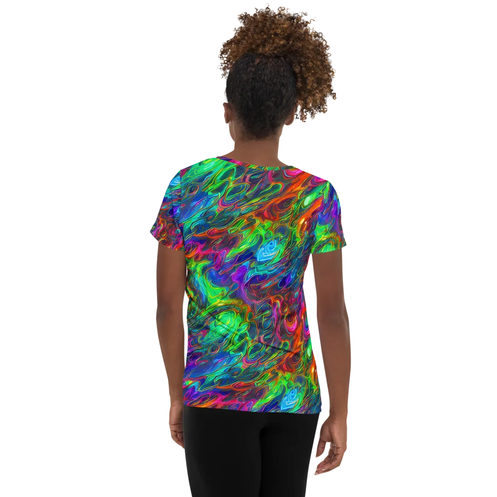 Rainbow Rebellion on Women's Athletic T-Shirt — Back