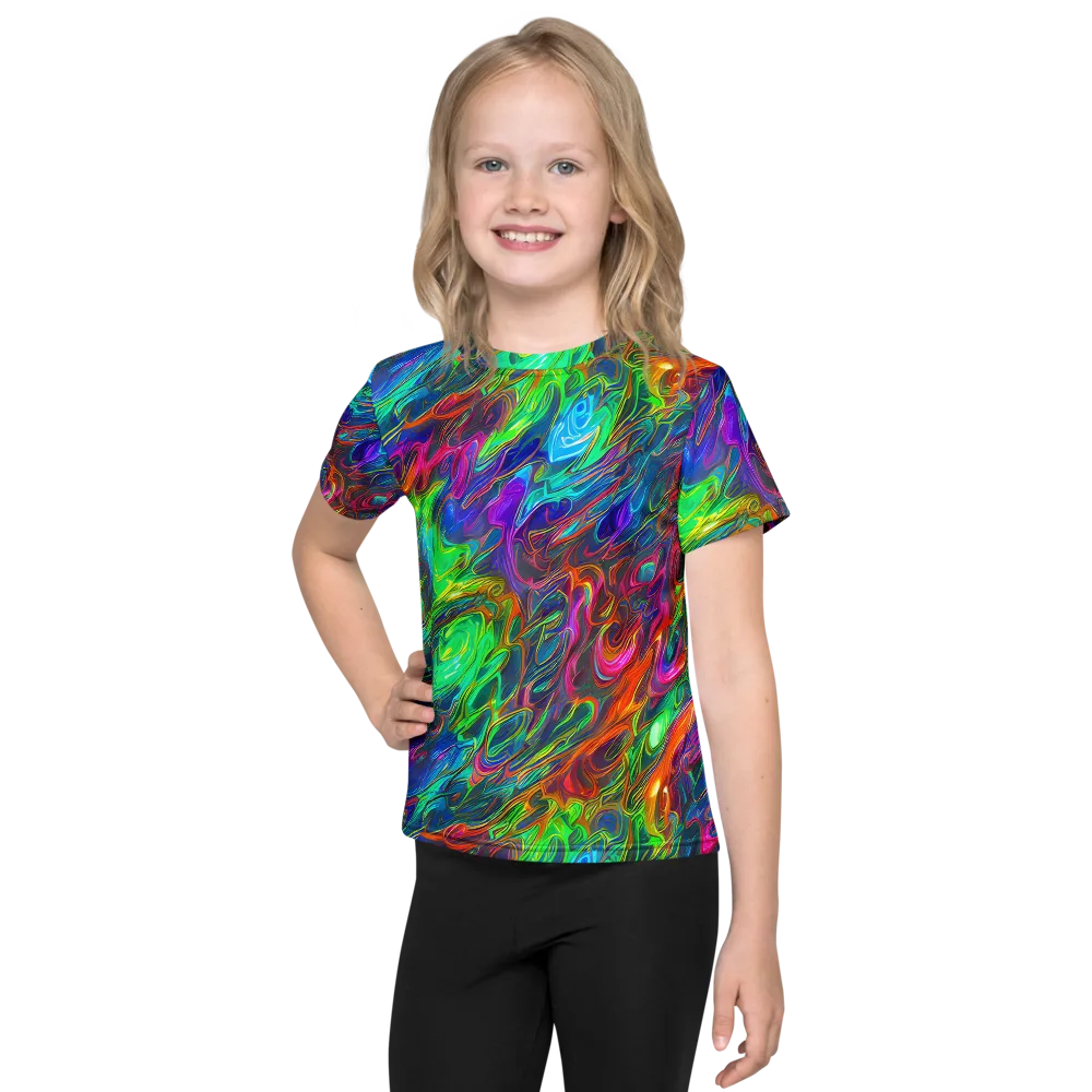 Rainbow Rebellion on Kids Crew Neck T-Shirt — Front