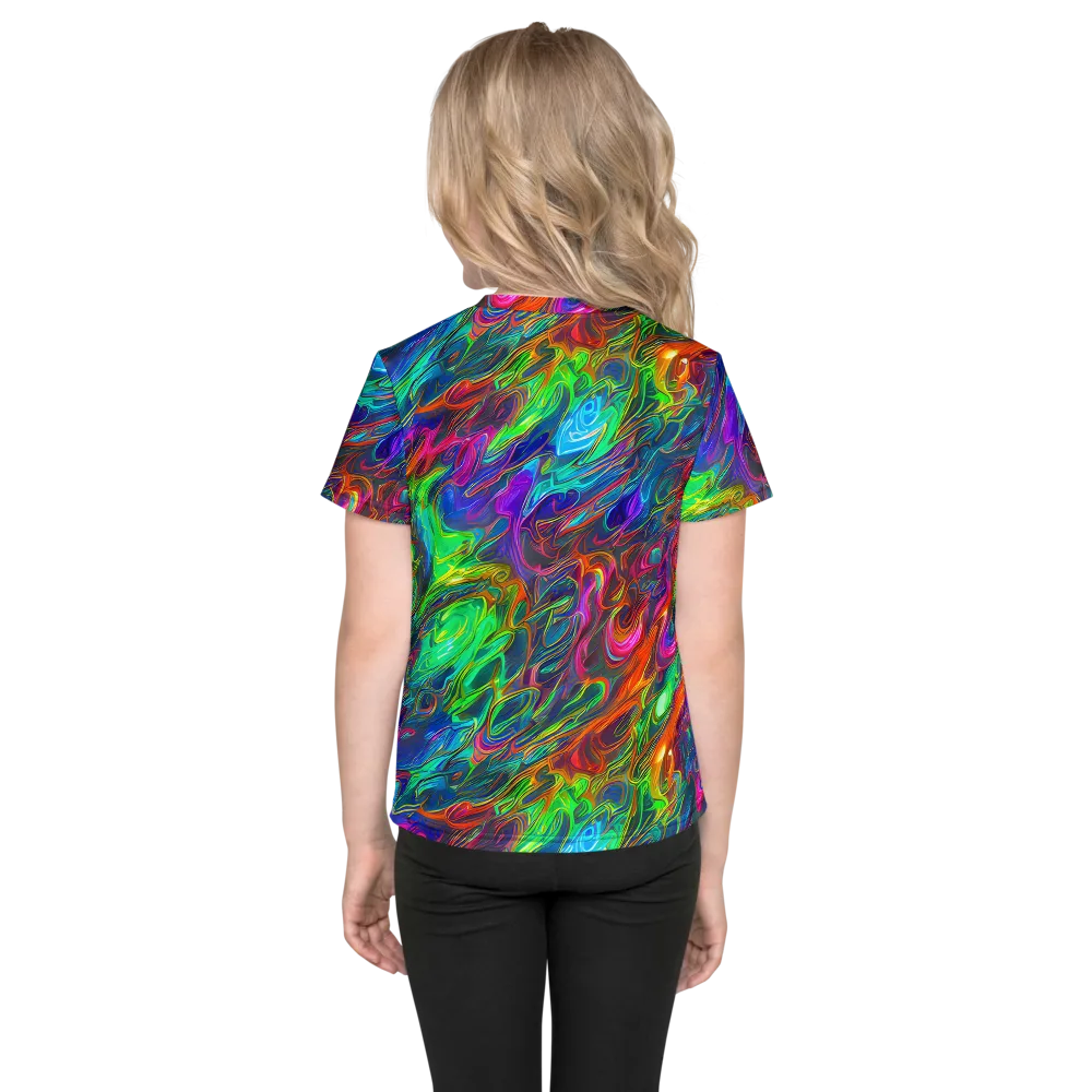 Rainbow Rebellion on Kids Crew Neck T-Shirt — Back