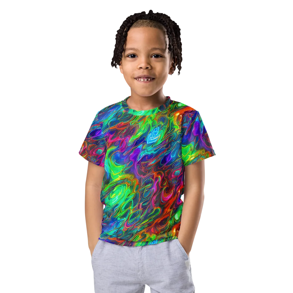 Rainbow Rebellion on Kids Crew Neck T-Shirt — Front