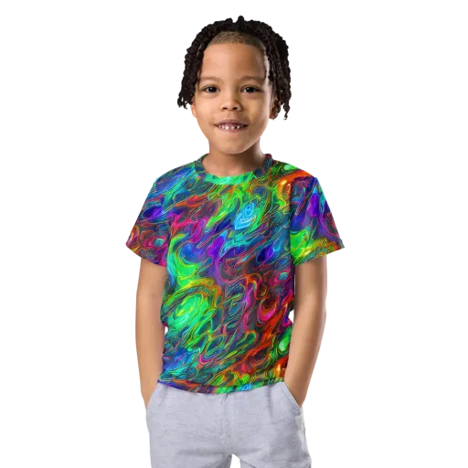 Rainbow Rebellion on a Kids Crew Neck T-Shirt