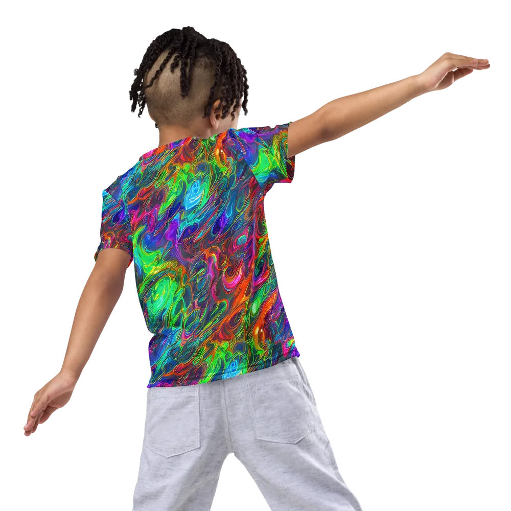 Rainbow Rebellion on Kids Crew Neck T-Shirt — Back
