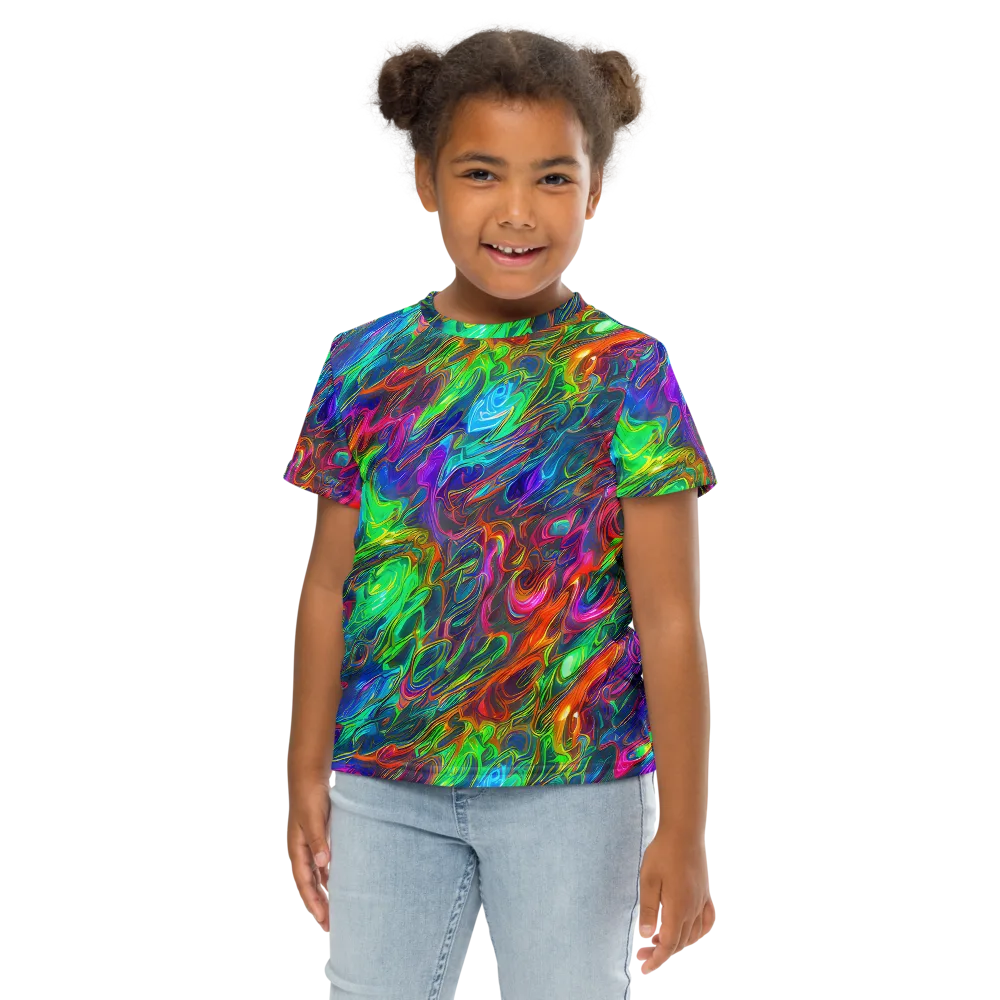 Rainbow Rebellion on Kids Crew Neck T-Shirt — Front