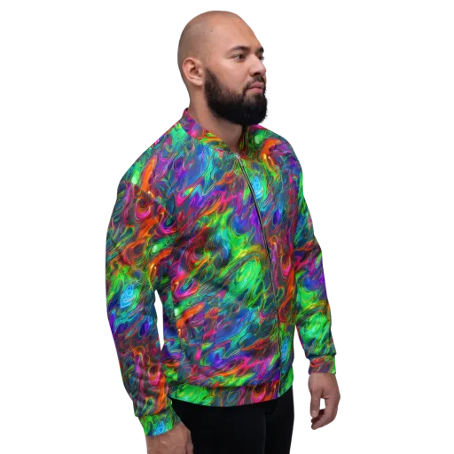 Rainbow Rebellion on a Bomber Jacket