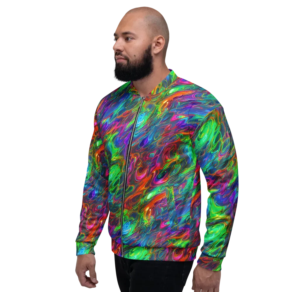 Rainbow Rebellion on Bomber Jacket — Left