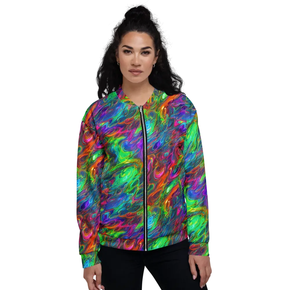 Rainbow Rebellion on Bomber Jacket — Front