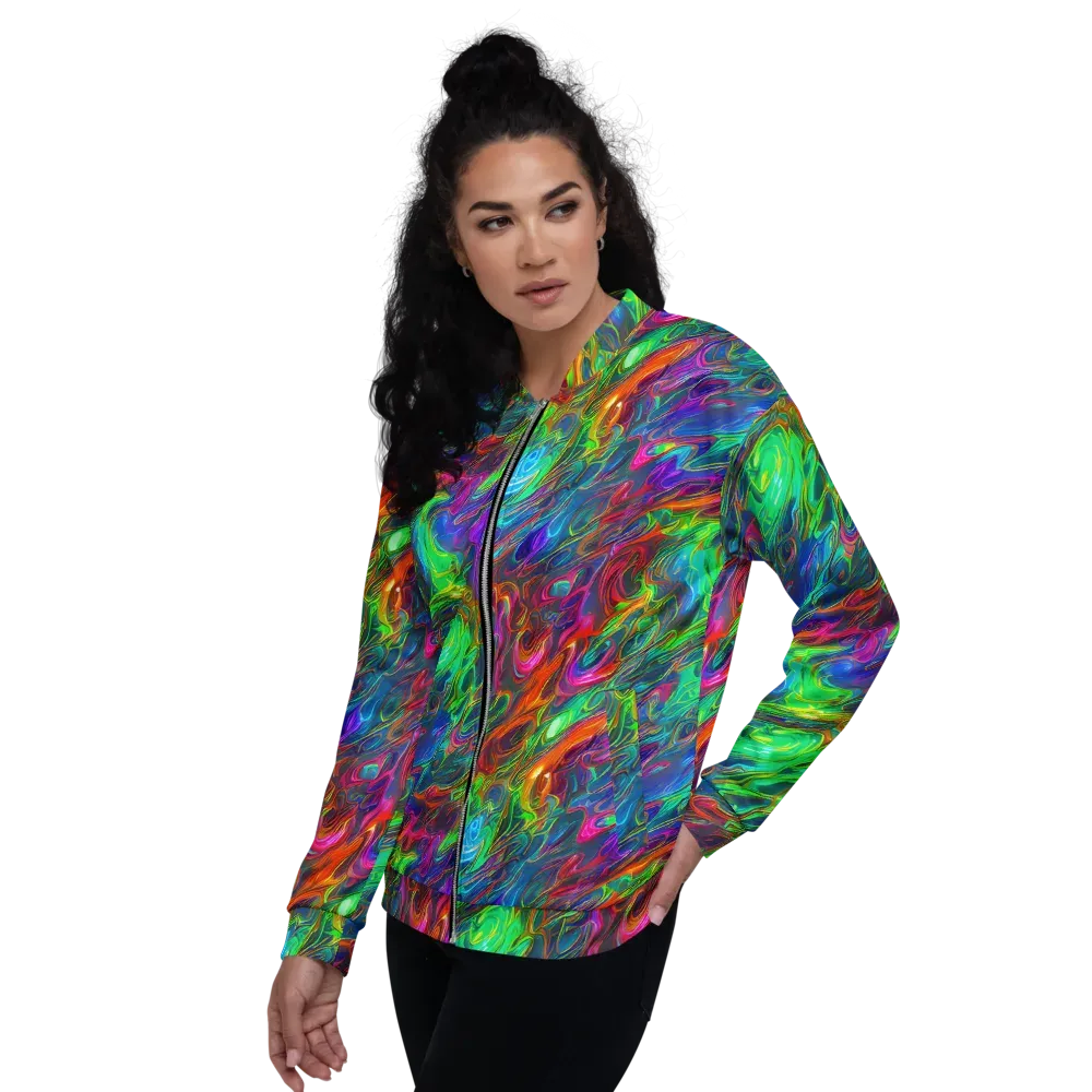 Rainbow Rebellion on Bomber Jacket — Left