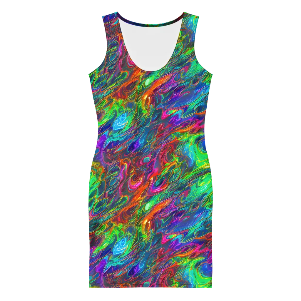 Rainbow Rebellion on Bodycon Dress — Front