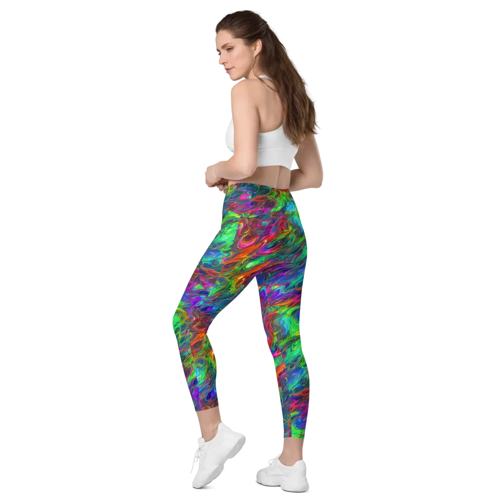 Rainbow Rebellion on Leggings with Pockets — Left Back