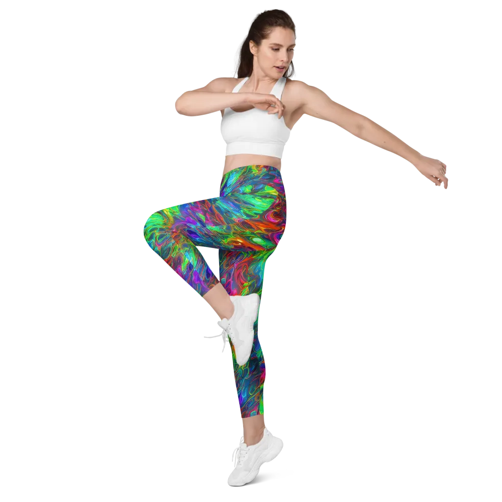 Rainbow Rebellion on Leggings with Pockets — Left Front