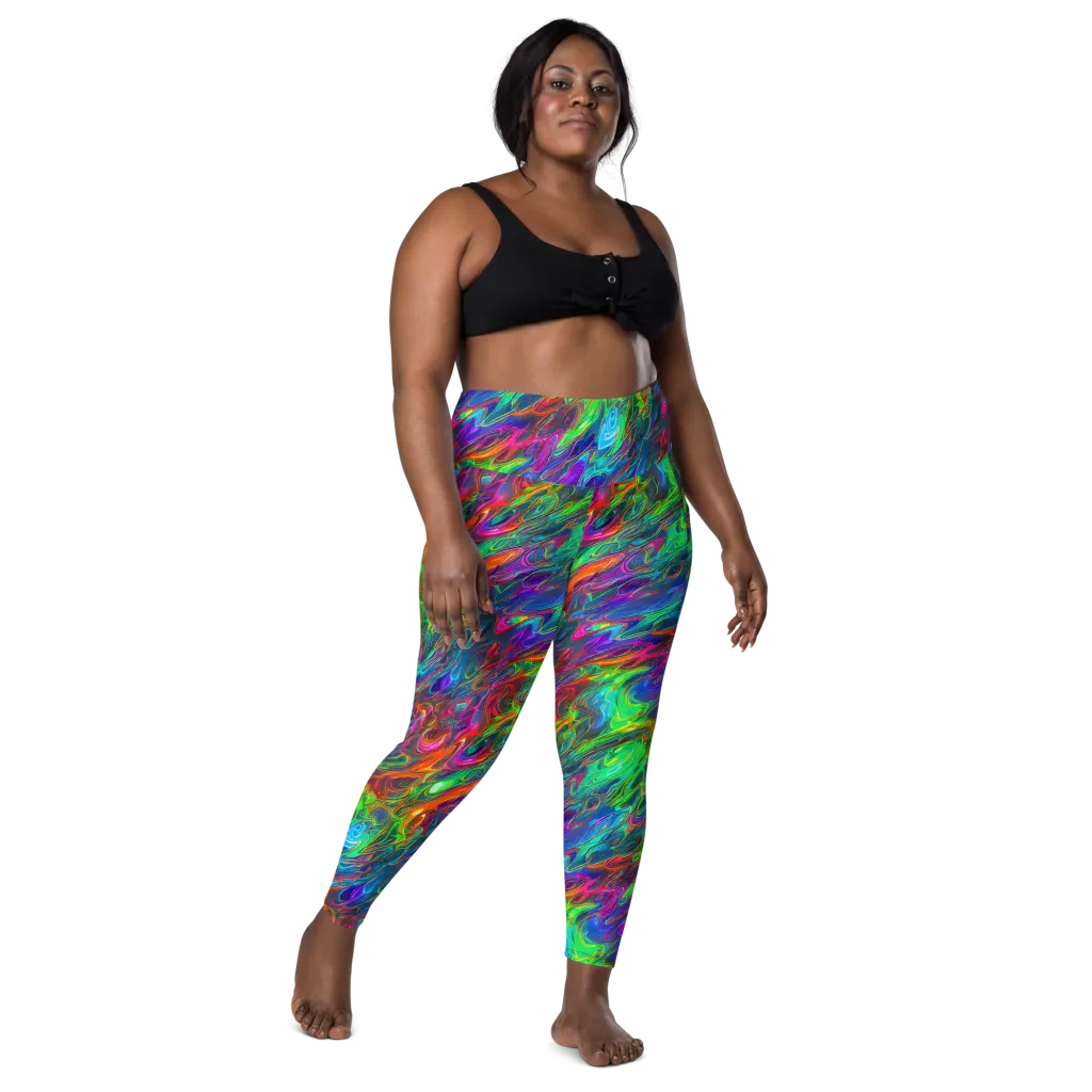 Rainbow Rebellion on Leggings with Pockets — Front
