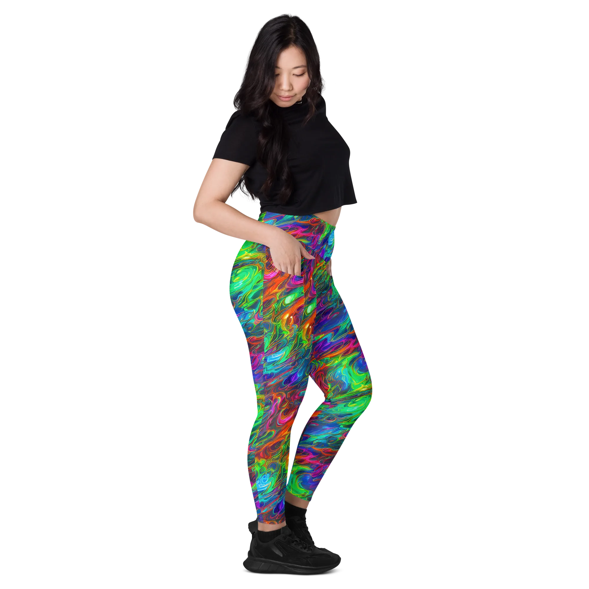 Rainbow Rebellion on Leggings with Pockets — Right