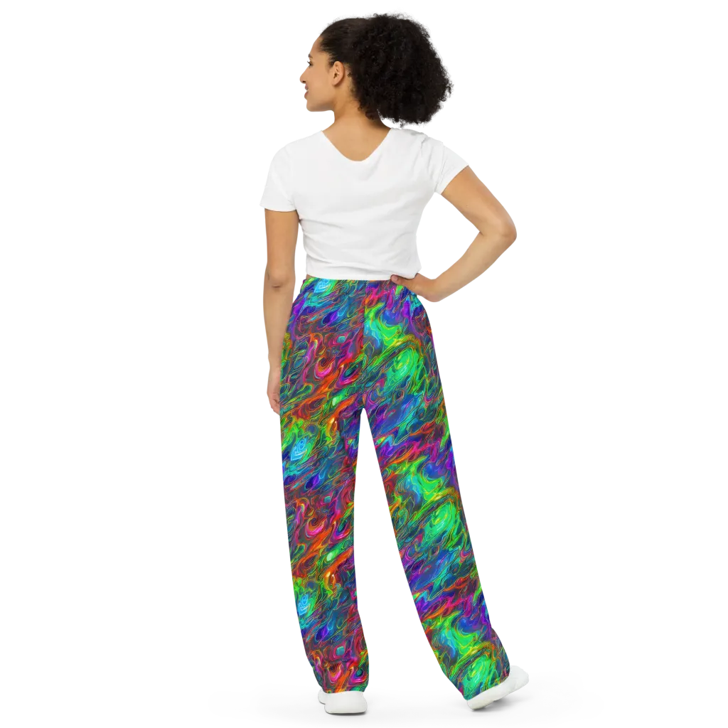 Rainbow Rebellion on Wide-Leg Pants — Back