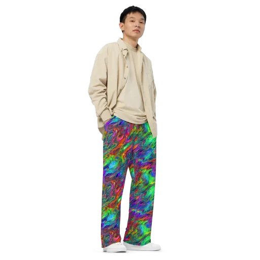 Rainbow Rebellion on a Wide-Leg Pants