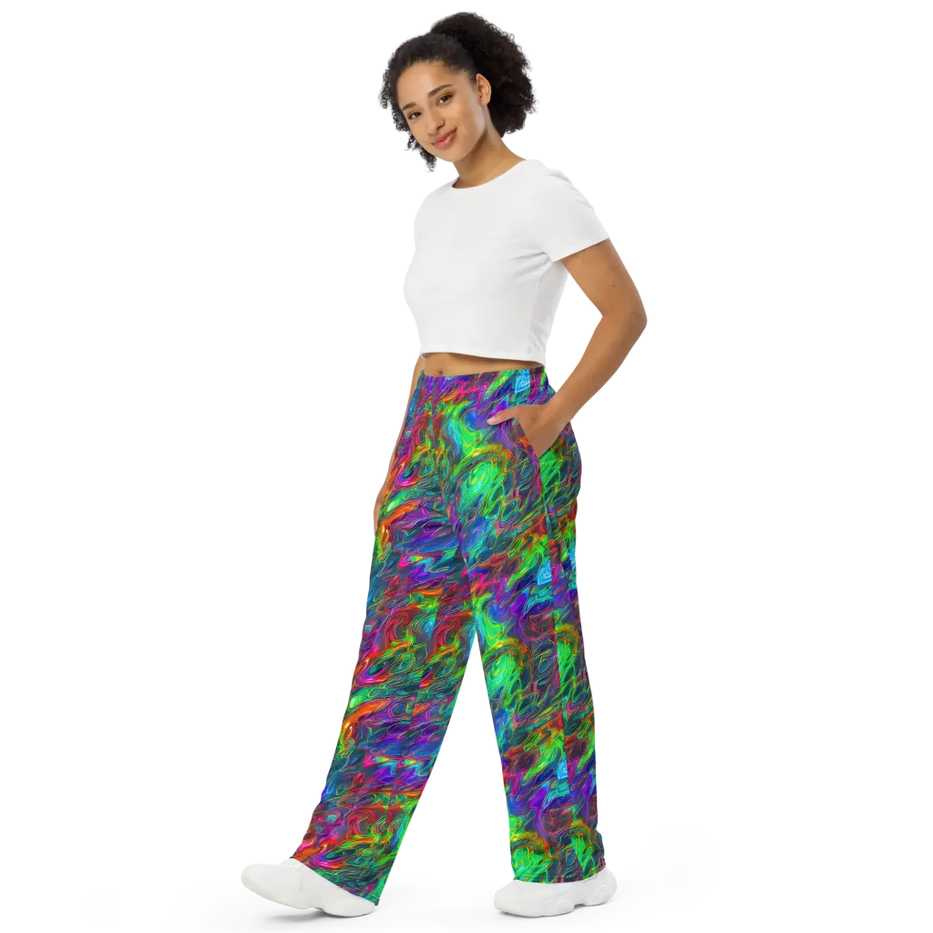 Rainbow Rebellion on Wide-Leg Pants — Left Front