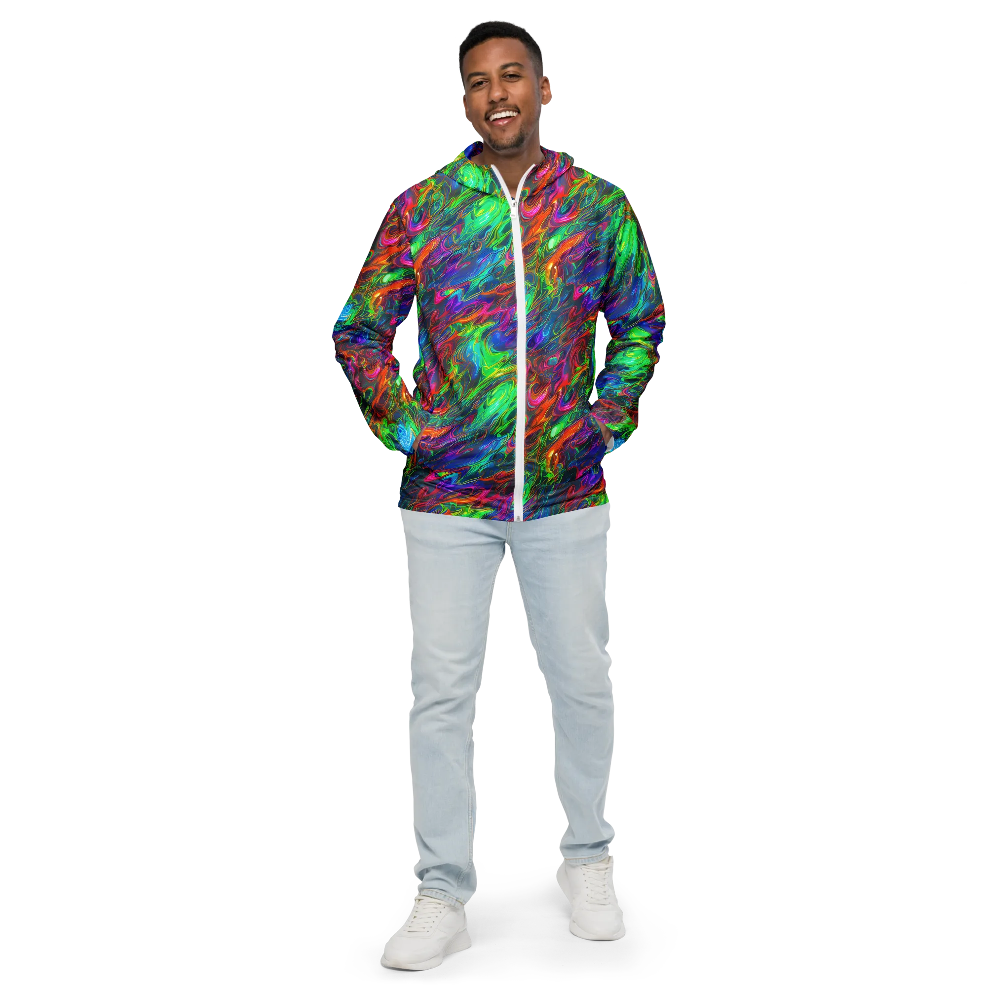 Rainbow Rebellion on Men's Windbreaker — Front
