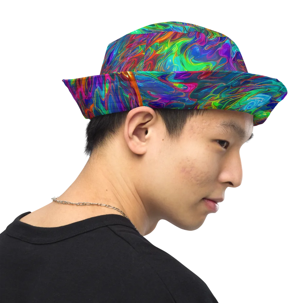 Rainbow Rebellion on Reversible Bucket Hat — Right Outside