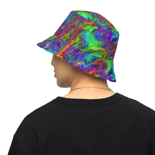 Rainbow Rebellion on a Reversible Bucket Hat
