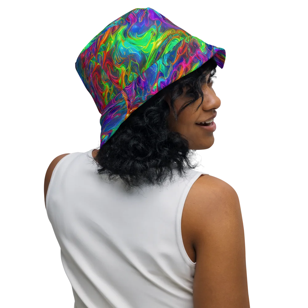 Rainbow Rebellion on Reversible Bucket Hat — Right Outside