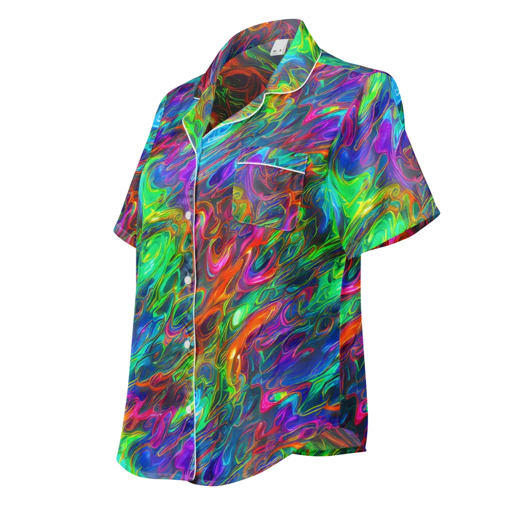 Rainbow Rebellion on Women's Short Sleeve Pajama Top — Left Front