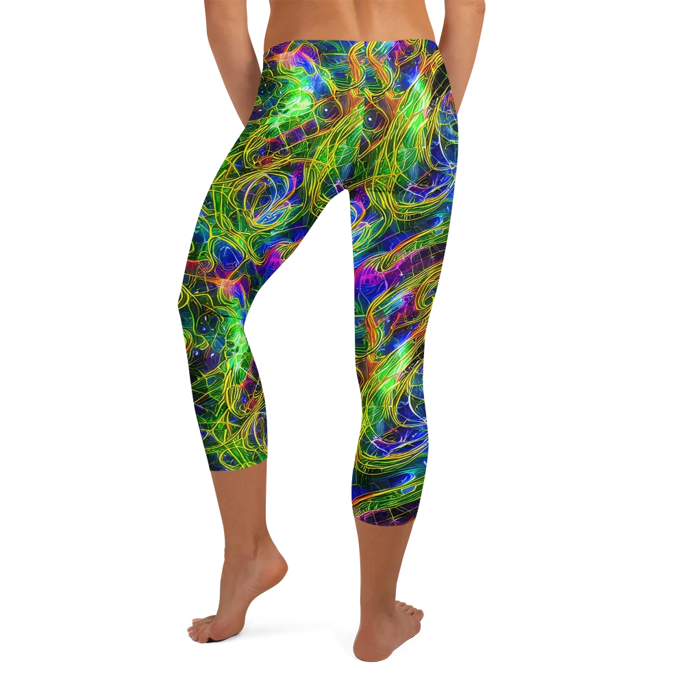 Limefire Drift on Capri Leggings — Back