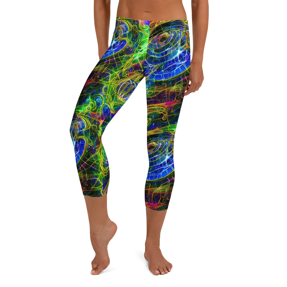 Limefire Drift on Capri Leggings — Front