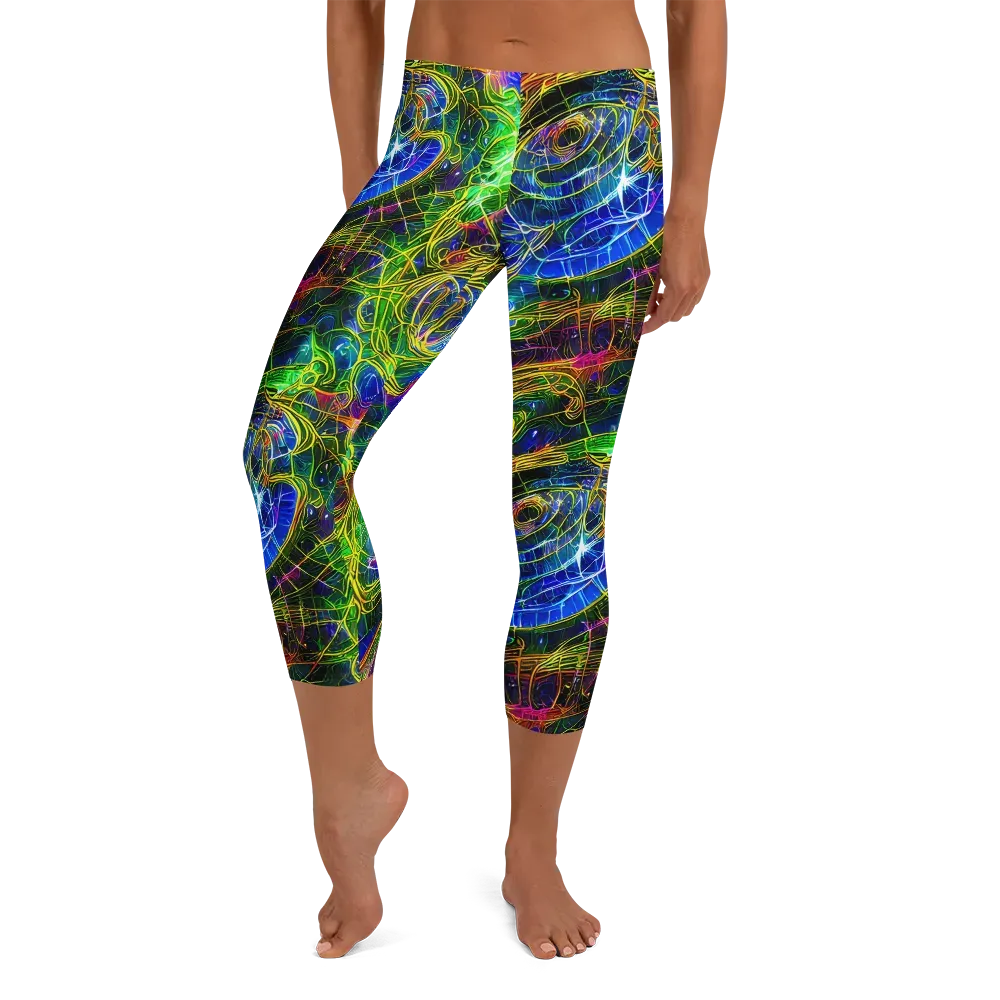 Limefire Drift on Capri Leggings — Front