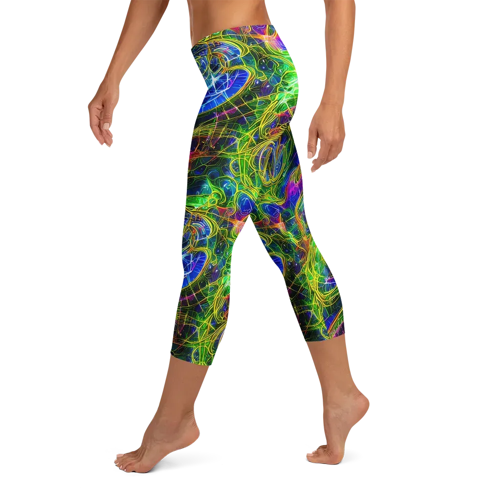 Limefire Drift on Capri Leggings — Left