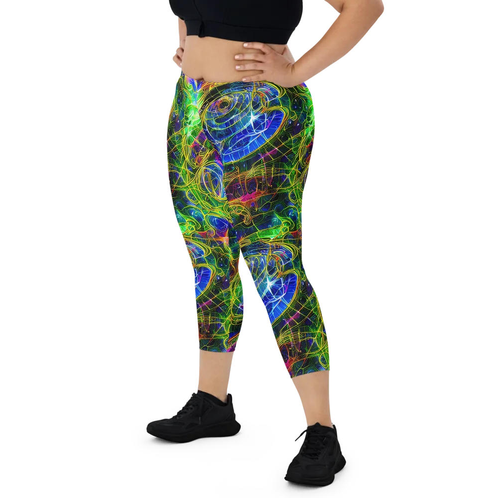 Limefire Drift on Capri Leggings — Front