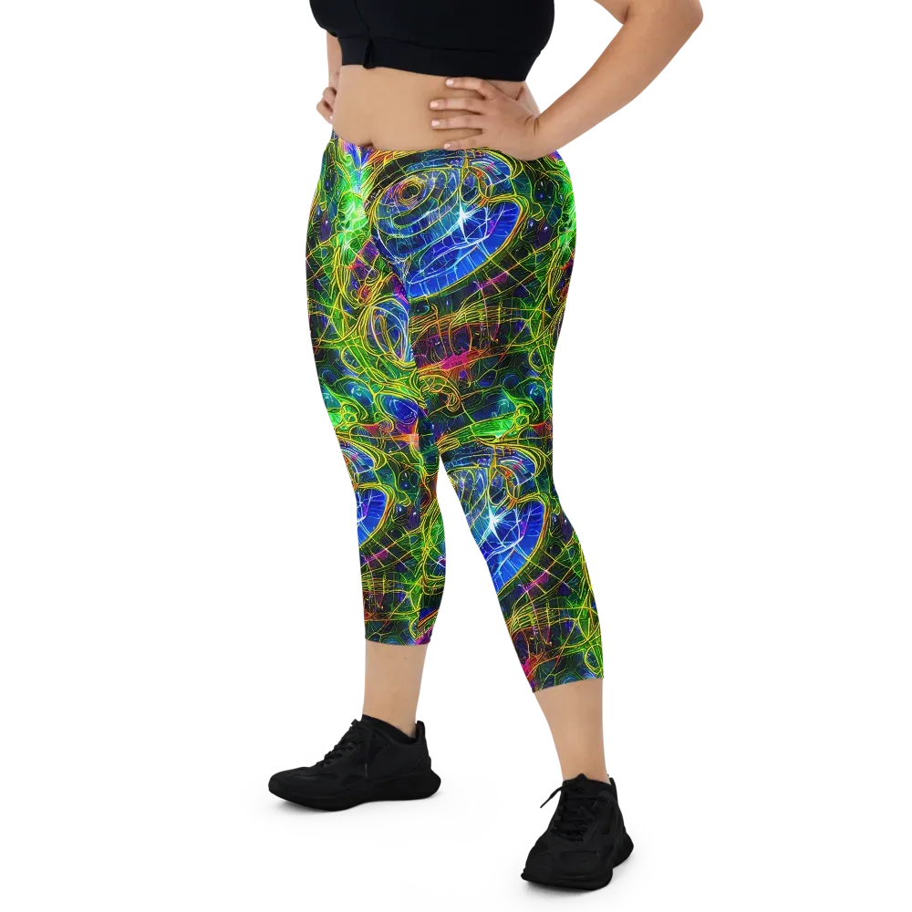 Limefire Drift on Capri Leggings — Front