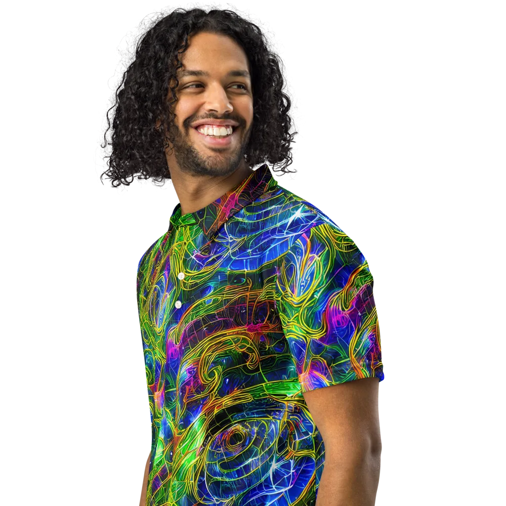 Limefire Drift on Men's Slim Fit Polo Shirt — Left Front