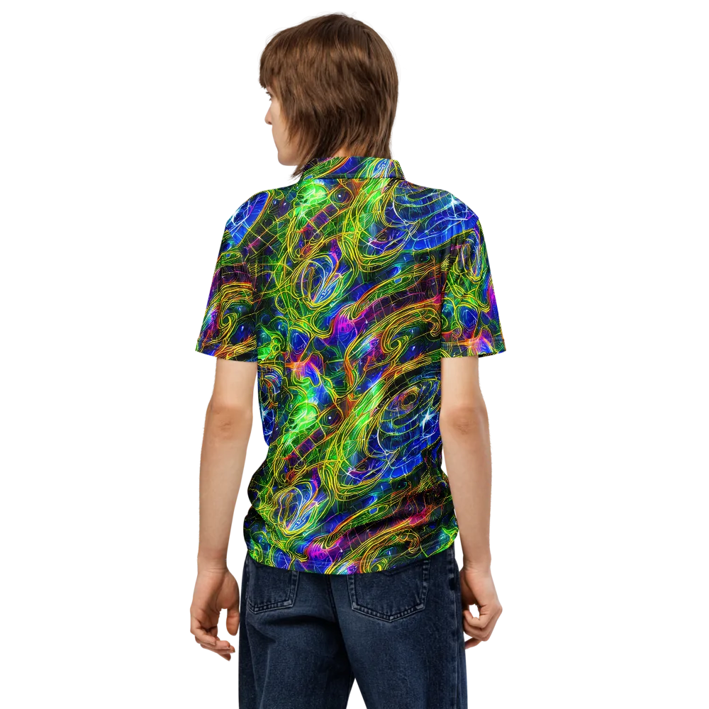Limefire Drift on Men's Slim Fit Polo Shirt — Back