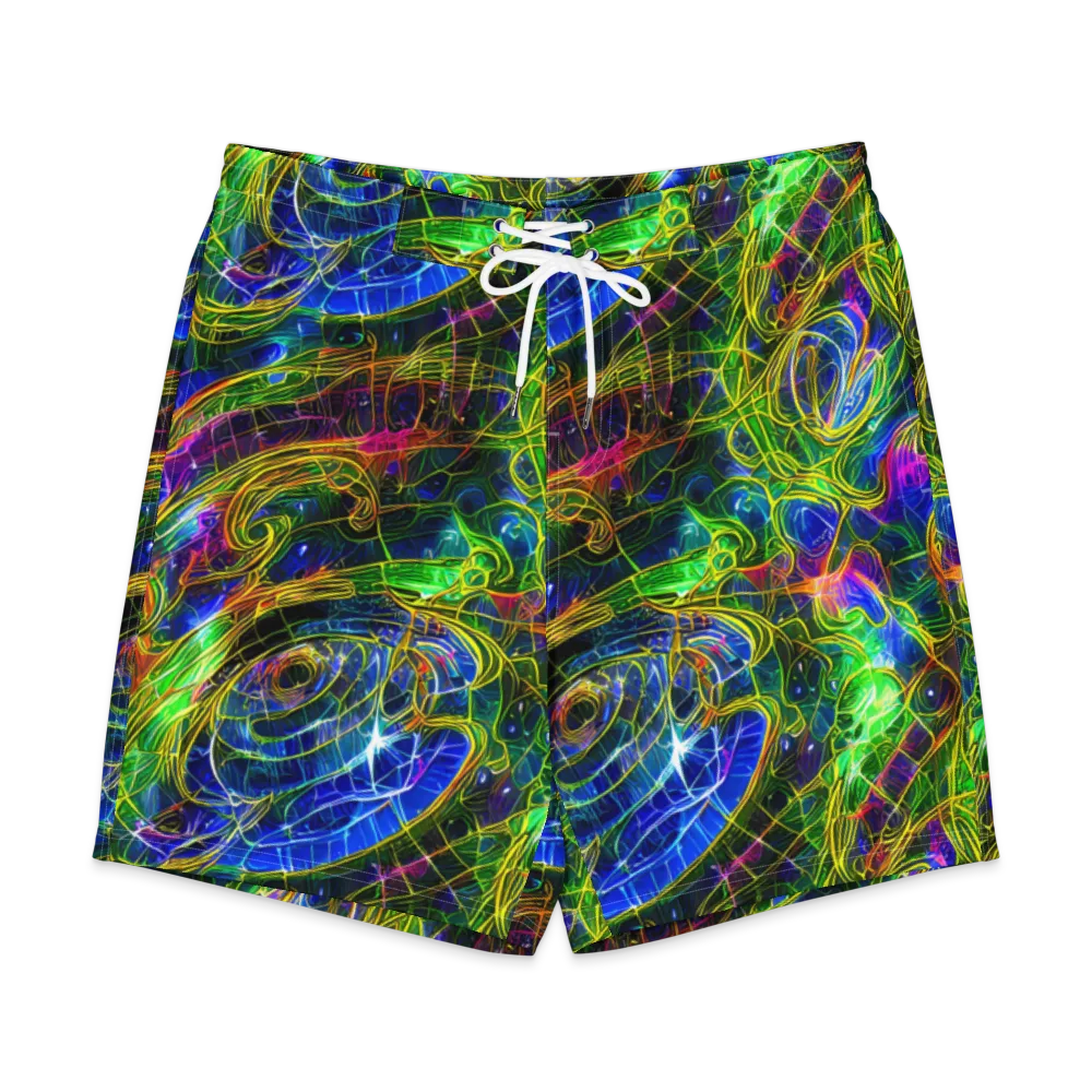 Limefire Drift on Men's Board Shorts — Front