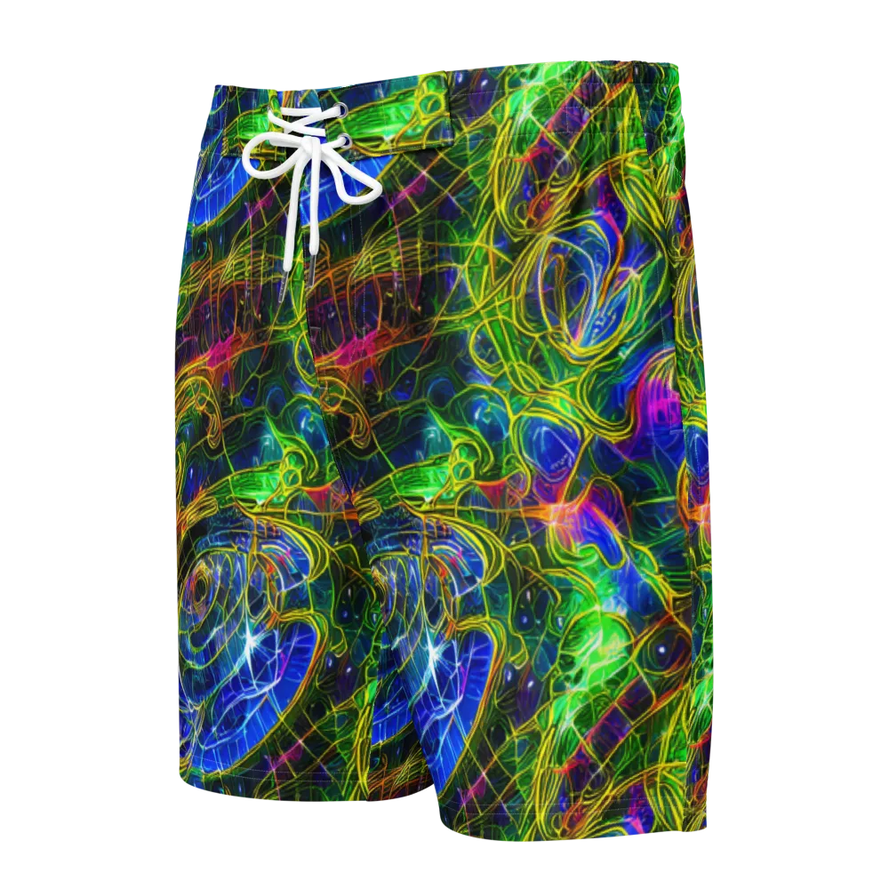 Limefire Drift on Men's Board Shorts — Front