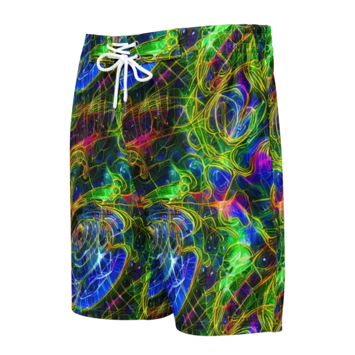 Limefire Drift on a Men's Board Shorts