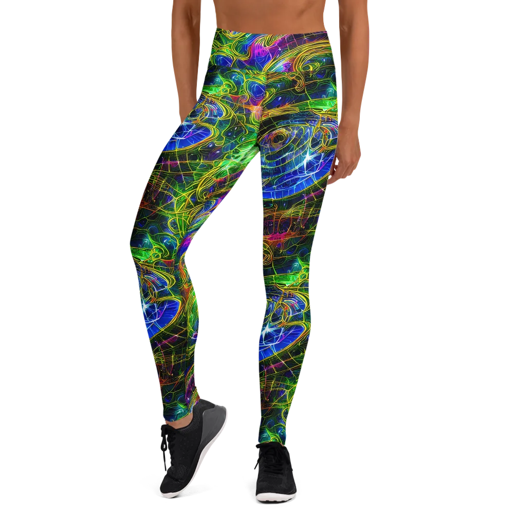 Limefire Drift on Yoga Leggings — Front