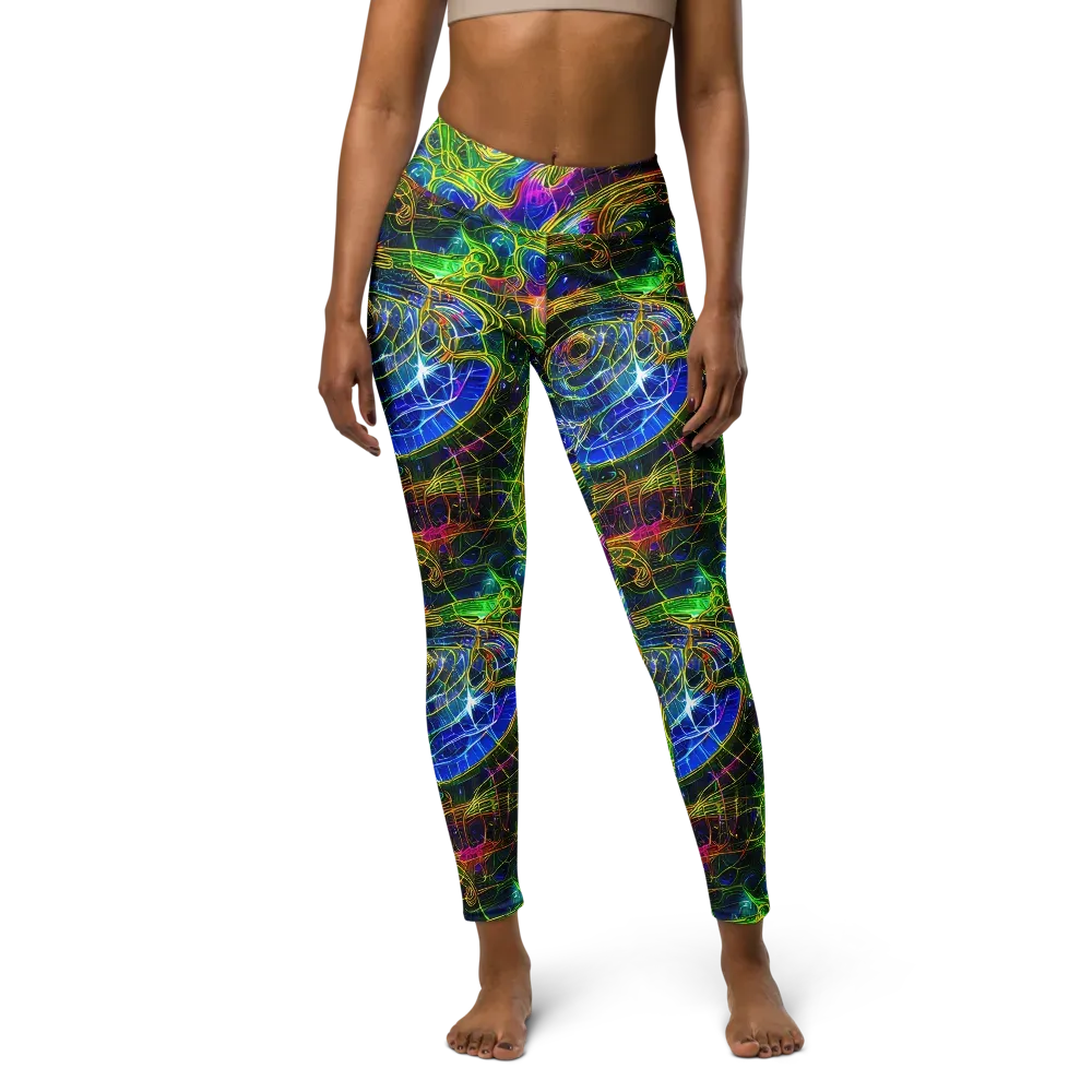 Limefire Drift on Yoga Leggings — Front