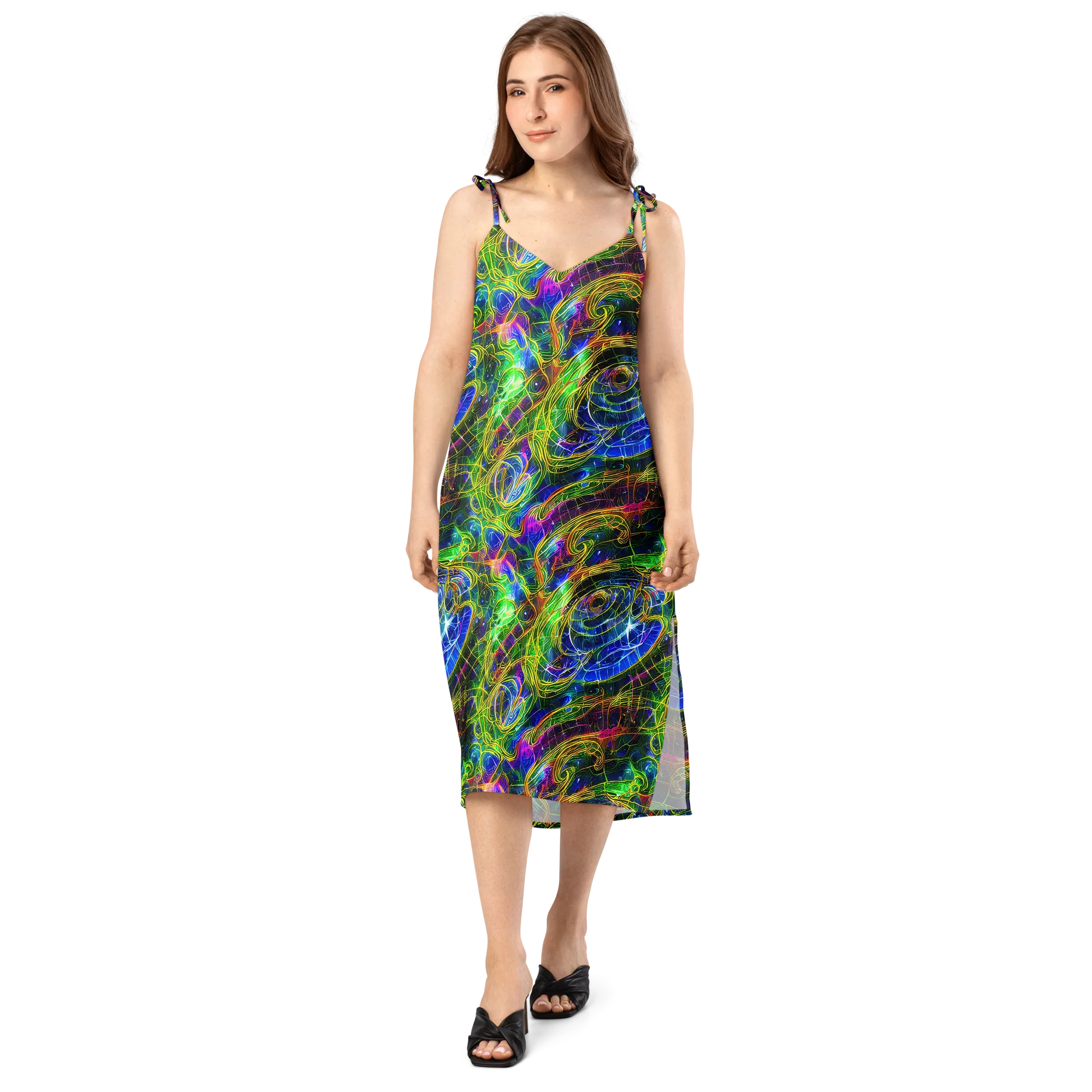 Limefire Drift on Slip Dress — Front