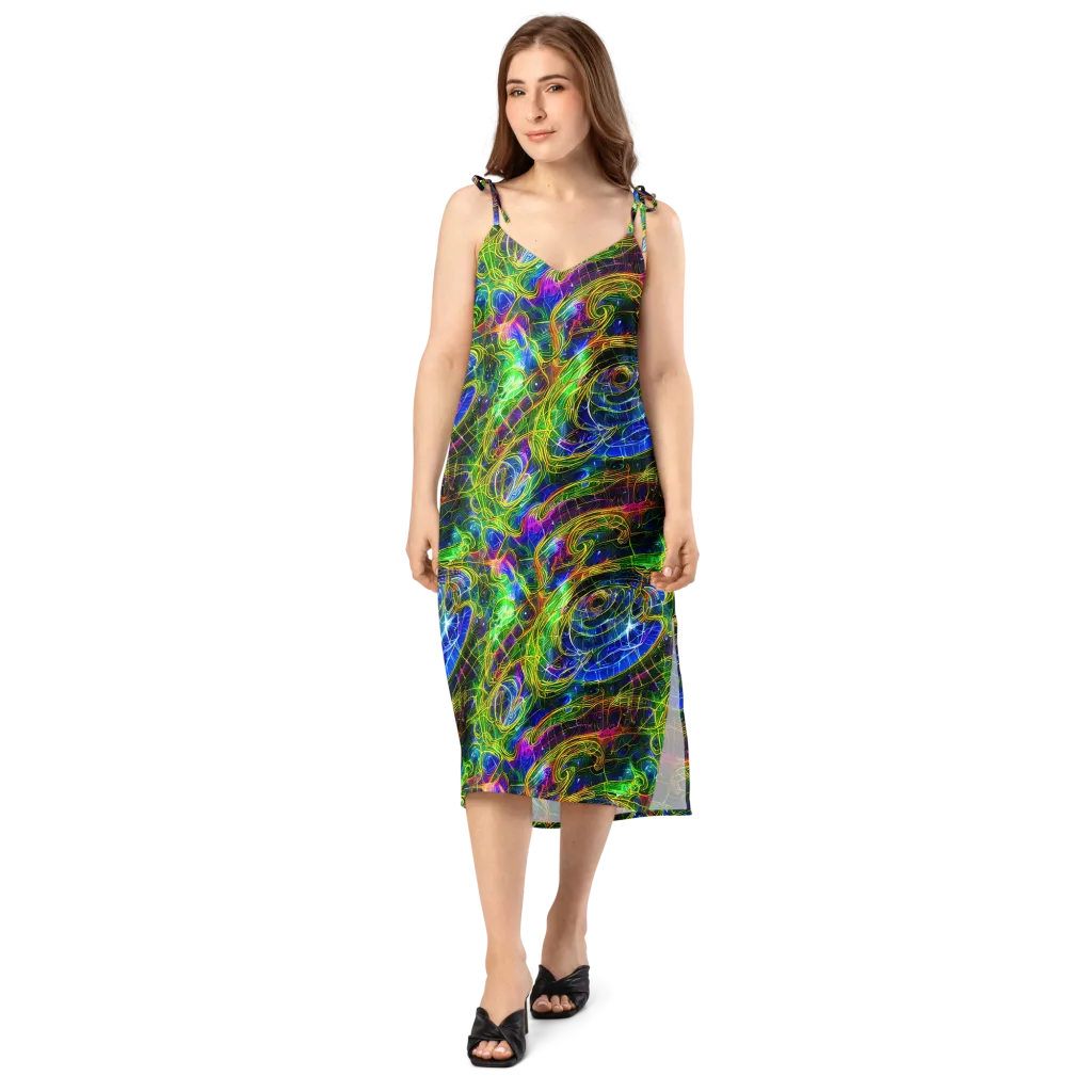Limefire Drift on Slip Dress — Front