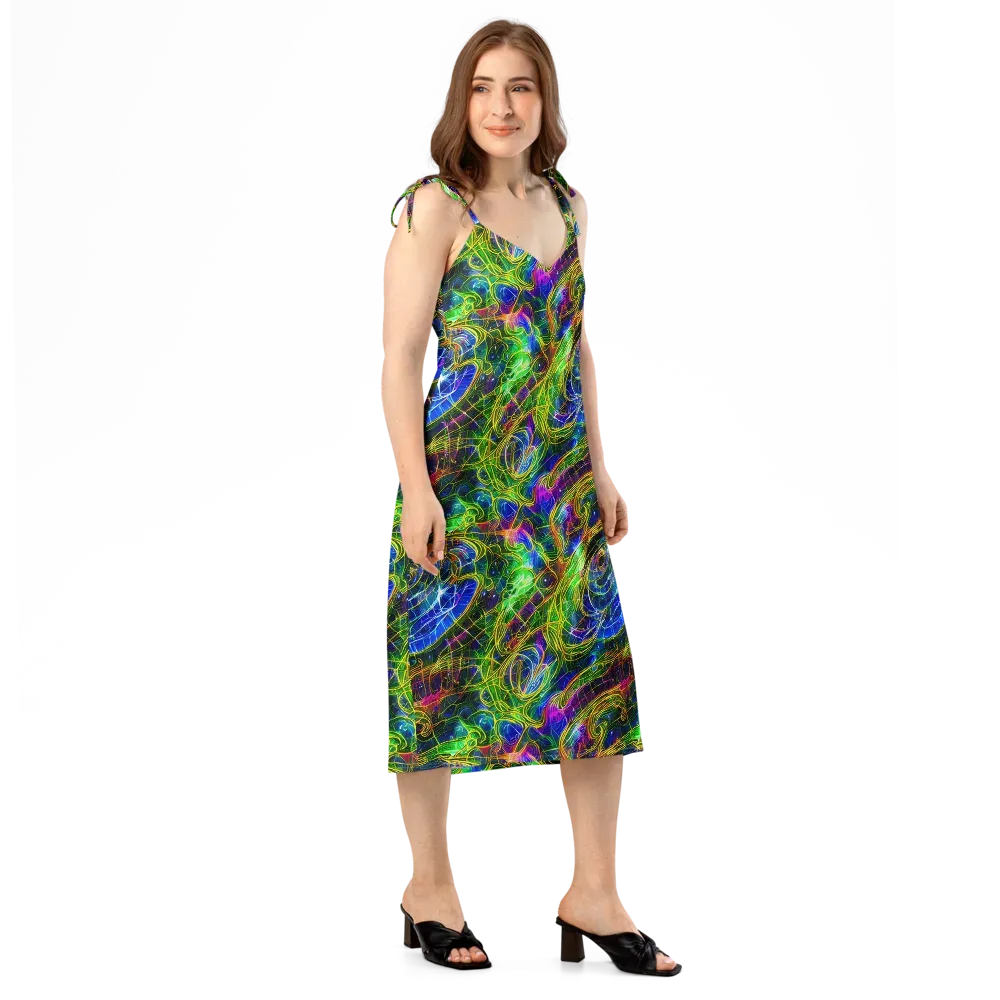Limefire Drift on Slip Dress — Right Front