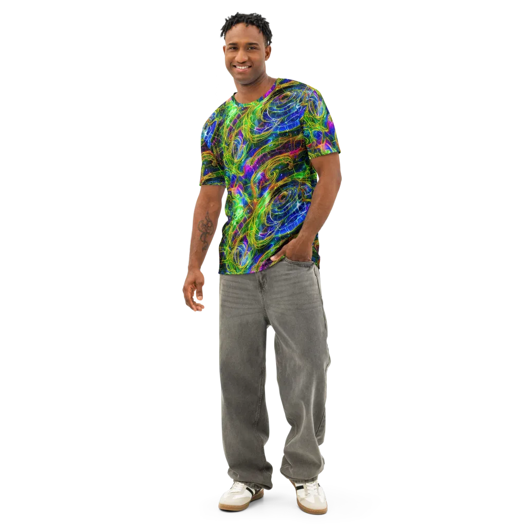 Limefire Drift on Men's Cotton Crew Neck T-Shirt — Front