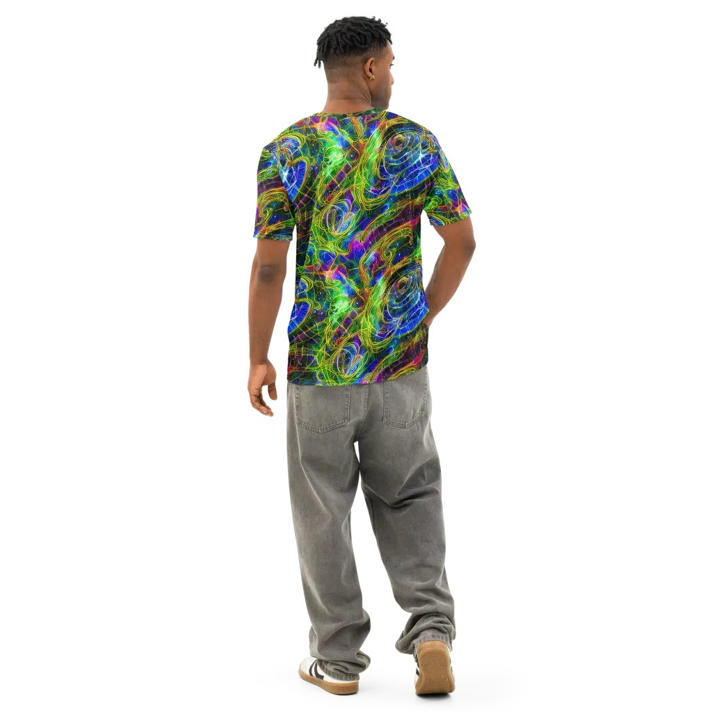 Limefire Drift on Men's Cotton Crew Neck T-Shirt — Back