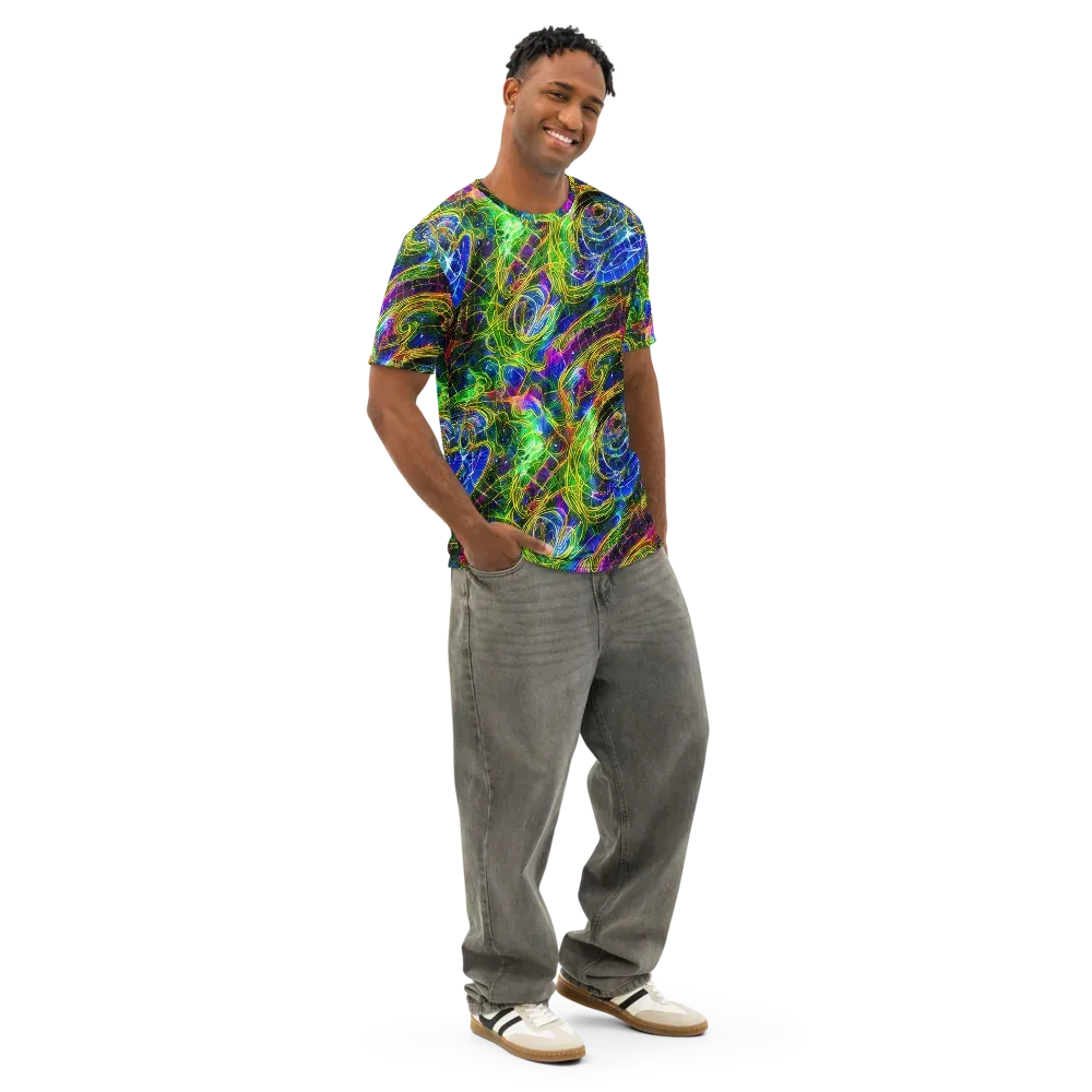 Limefire Drift on Men's Cotton Crew Neck T-Shirt — Right Front