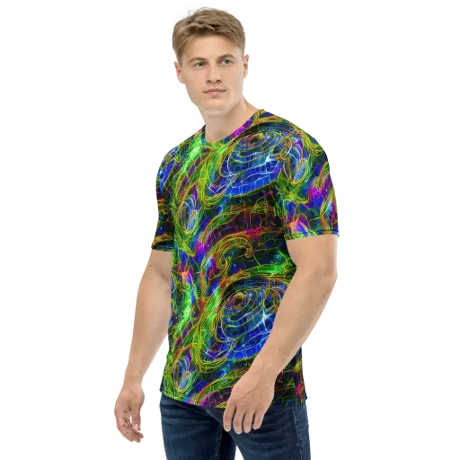 Limefire Drift on a Men's Crew Neck T-Shirt