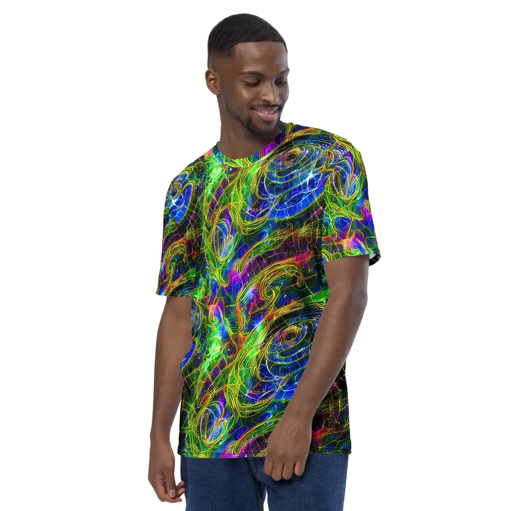 Limefire Drift on Men's Crew Neck T-Shirt — Left