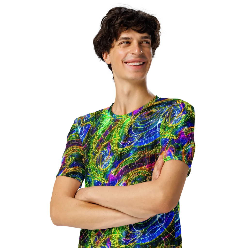 Limefire Drift on Men's Crew Neck T-Shirt — Left Front