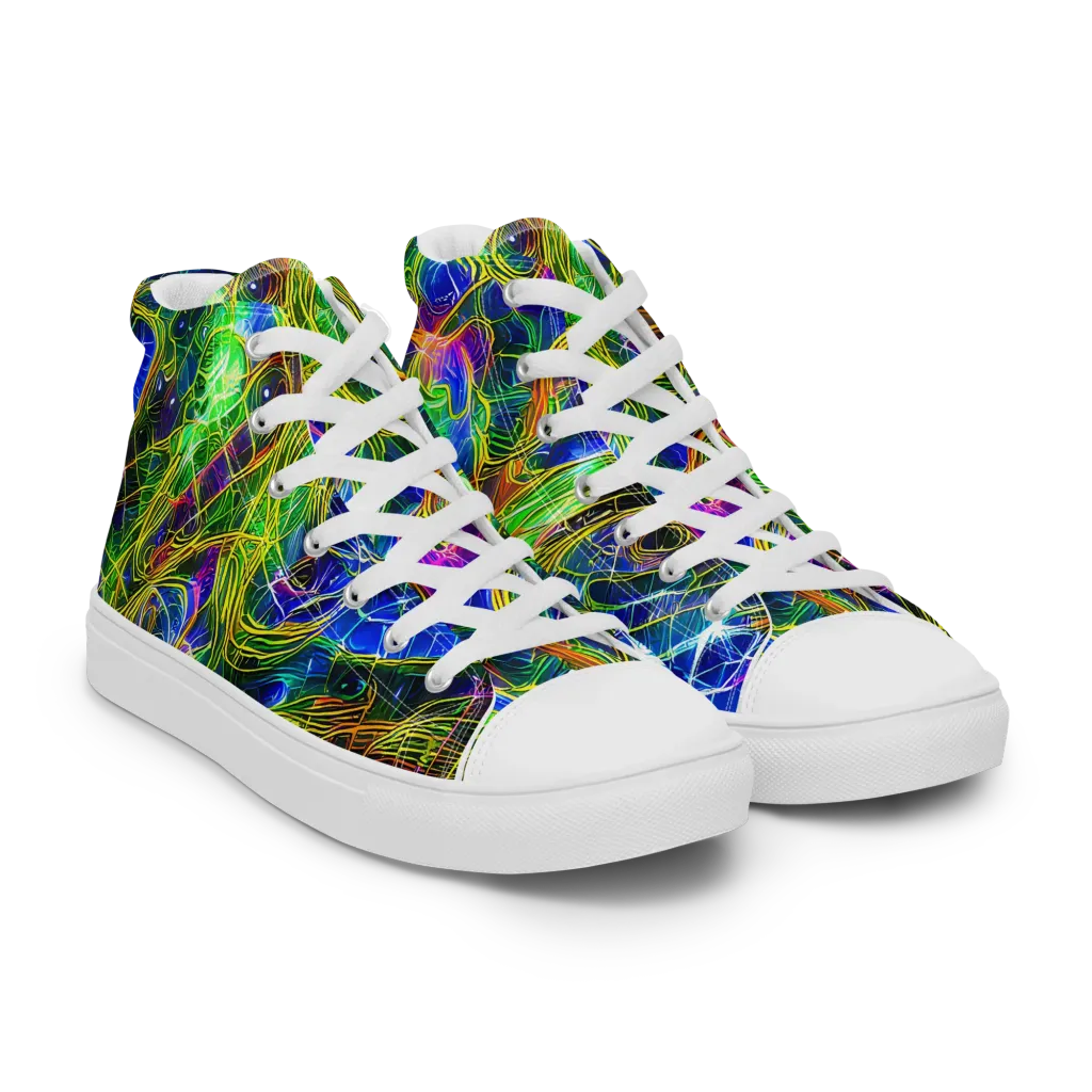 Limefire Drift on Men's High Top Canvas Shoes — Right Front
