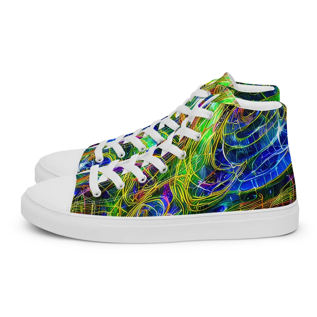 Limefire Drift on Men's High Top Canvas Shoes — Left